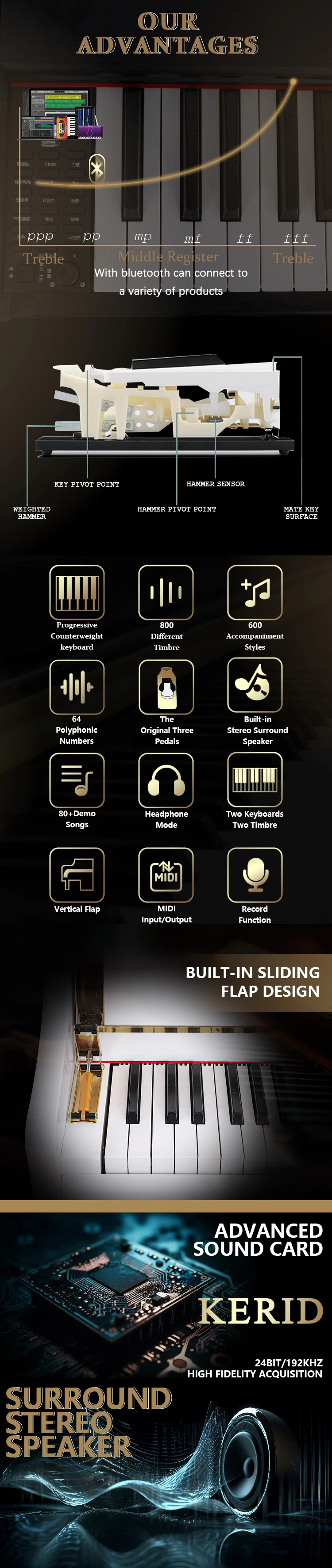 High Quality Electric Keyboard Musical Instruments Digital Function ...