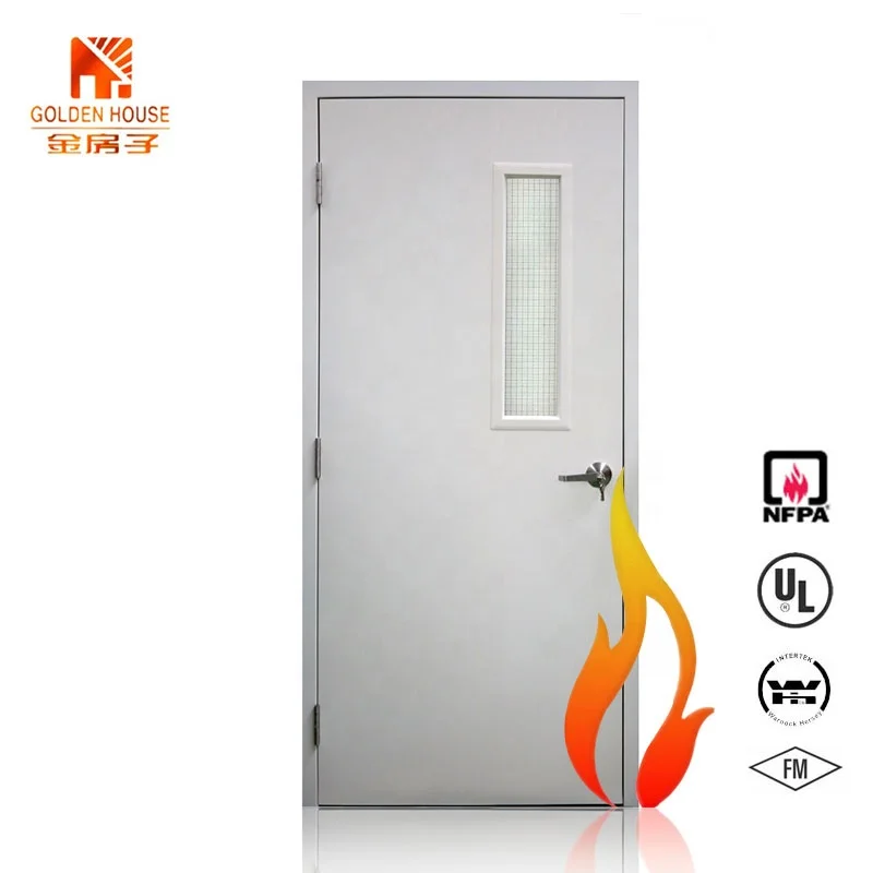 UL WH FM Approve Soundproof School Classroom Doors Exterior Front Entry Steel Fire Rated Door