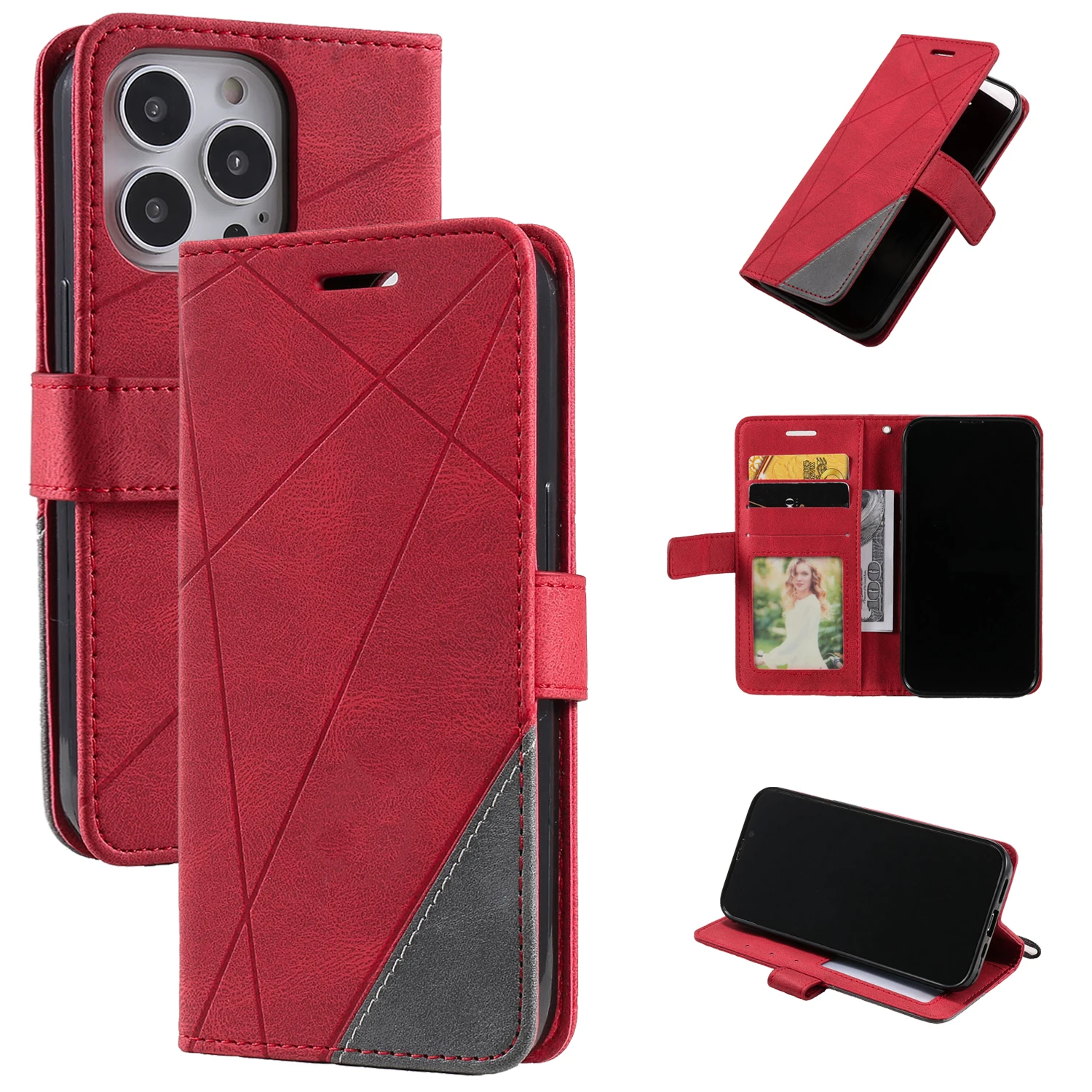 Luxury Tpu+pu Flip Wallet Phone Case For Iphone 15 14 13 12 Pro Fashion ...