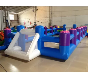 Factory Customized Inflatable Football Sport Game Court Water Soap Inflatable Football Pitch Soccer Field with Obstacles