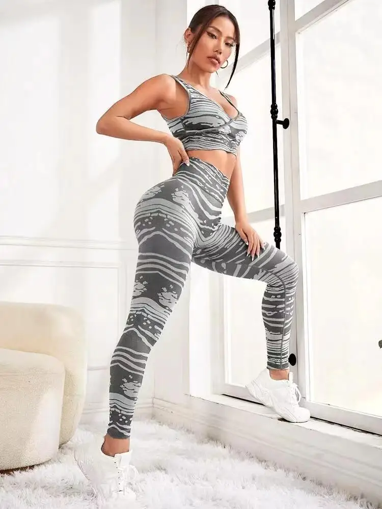 Gray Two Piece Yoga Set