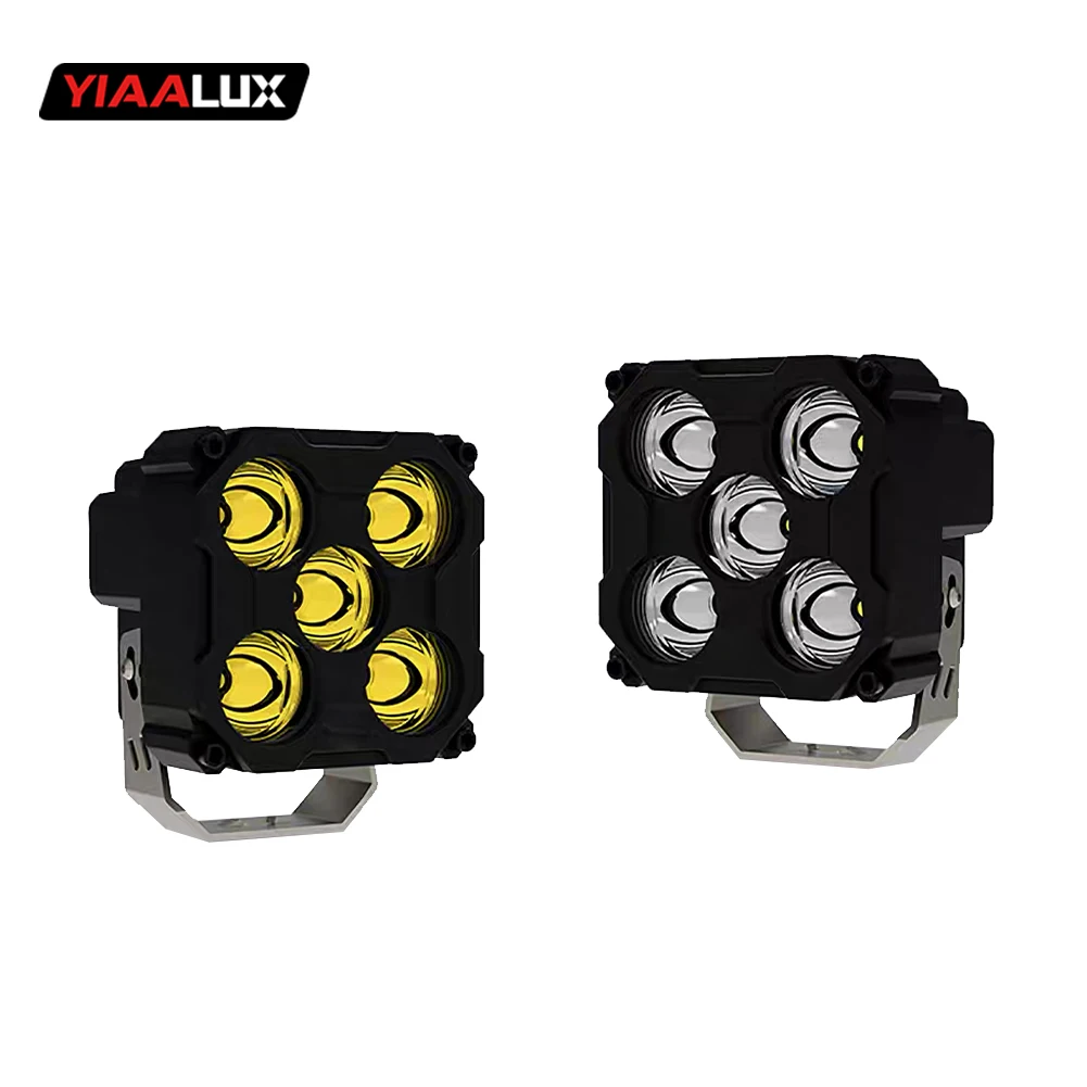 YIAALUX Driving System Dual Colour Yellow White Spotlight Led Lights Bike Motorbike Headlights for Motorcycle Mot