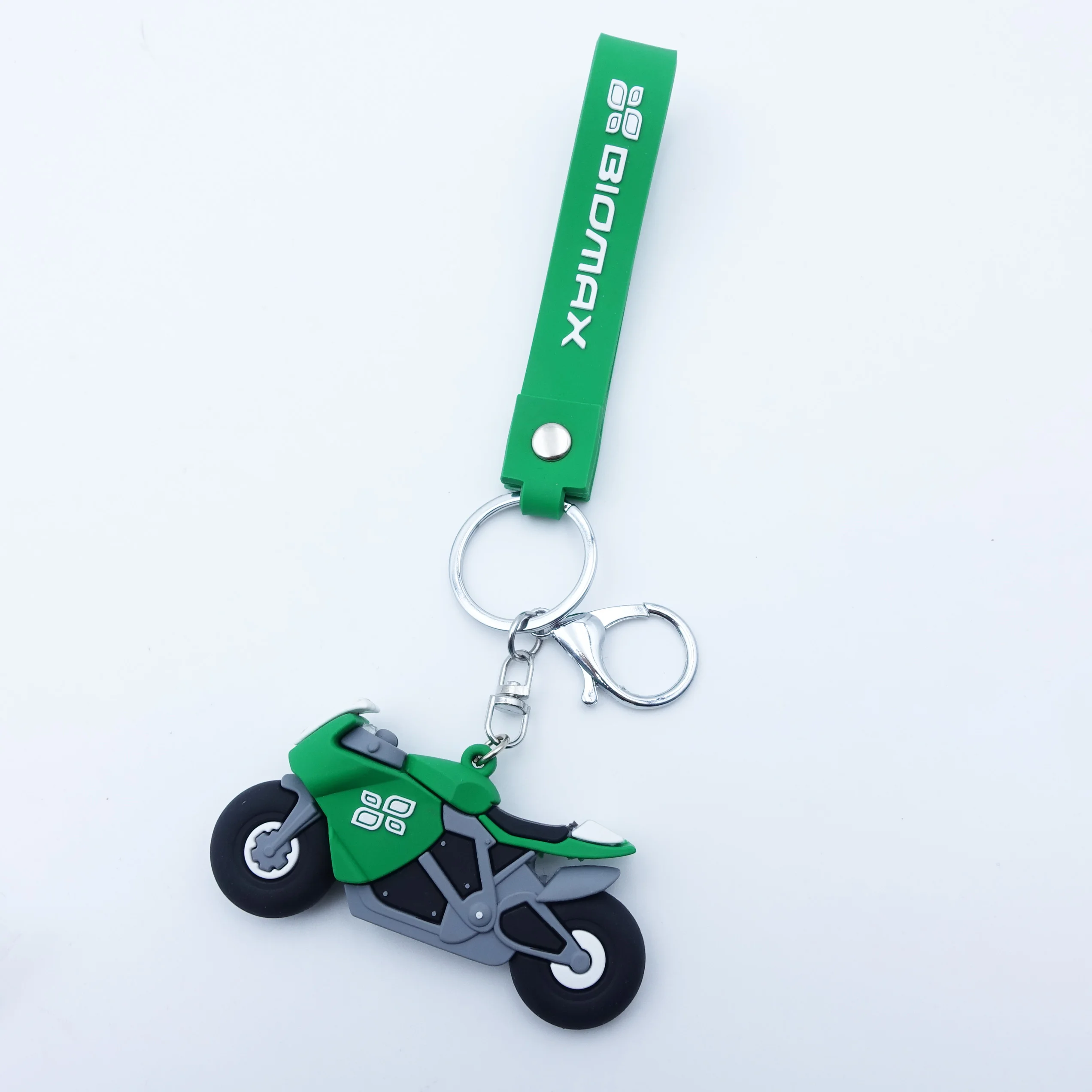 Custom Design Silicone Wristlet Keychain Non Toxic Epoxy 3D Car Motorbike Model Keychains Keyring Soft PVC Rubber Keychain