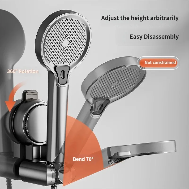 Universal No-Drill Adjustable Shower Head Holder