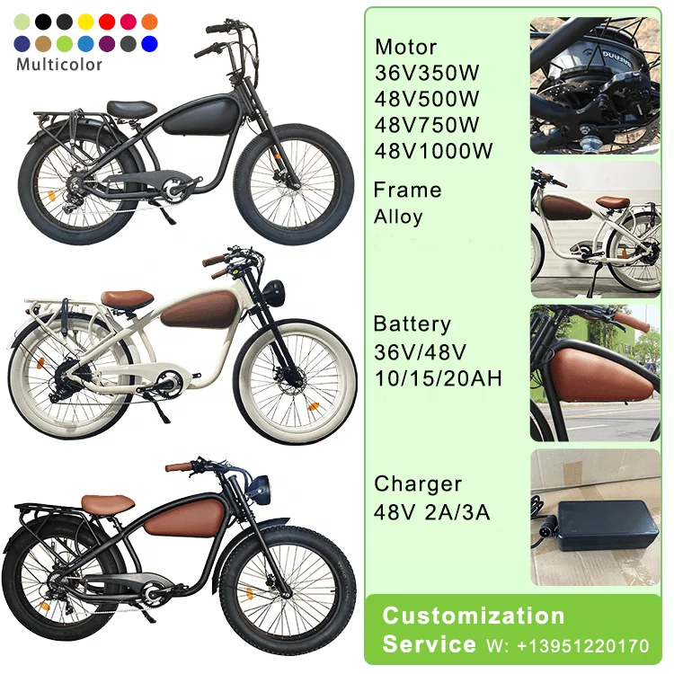 48v Retro Style Electric Bike High Speed Waterproof Hybrid Powerful Electric Bicycle Beach Cruiser E Bike Europe