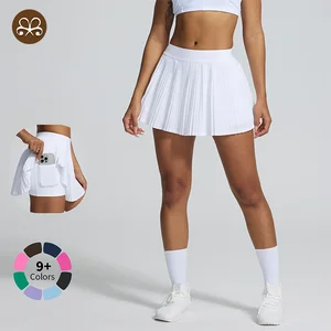 Ready to Ship New Arrival Workout Wear Skirts Women Sportswear Pleated Tennis Skirt with Shorts