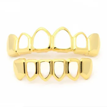 Wholesale 2024  Teeth Grillz Set Cosplay Party Body Jewelry Top and Bottom Caps False Hollow Tooth Dental Grills For Men Women