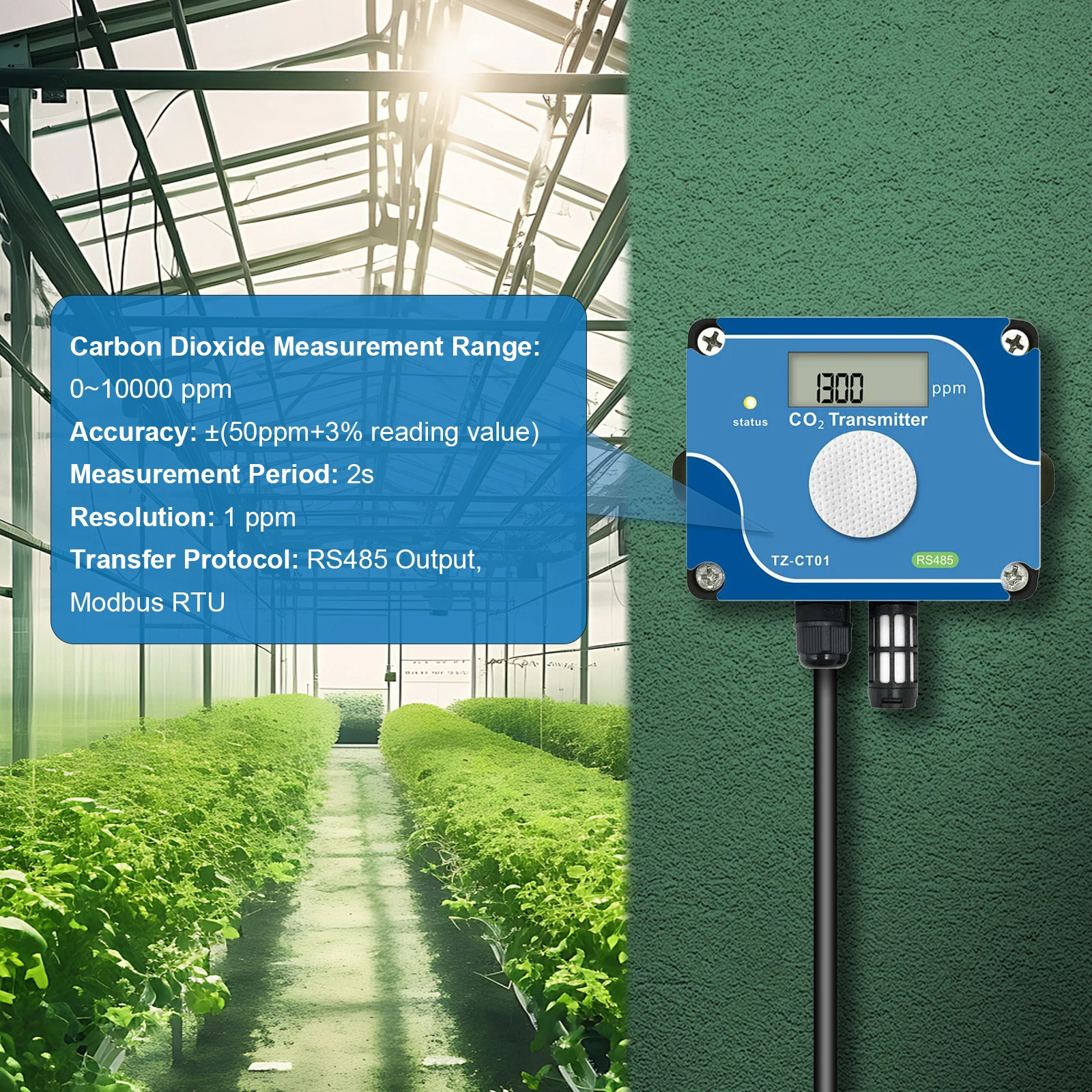 Rh Application Indoor Air Quality Monitor Carbon Dioxide Gas Analyzer CO2 Meter ...
