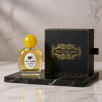 Factory Custom Modern 50ml Empty Glass Luxury Perfume Bottle With Box Packaging and Colorful Plastic Cap