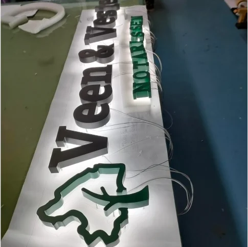 Рекламные 3d вывески halo ligned со светодиодной подсветкой металлические буквы с для наружного использования