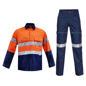 Customized Construction Workwear Long Sleeve Hi Vis Worker Clothes Breathable Unisex Work Scrubs Uniform Suit