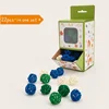 22 palline di rattan colorate da 4 cm + scatola espositiva