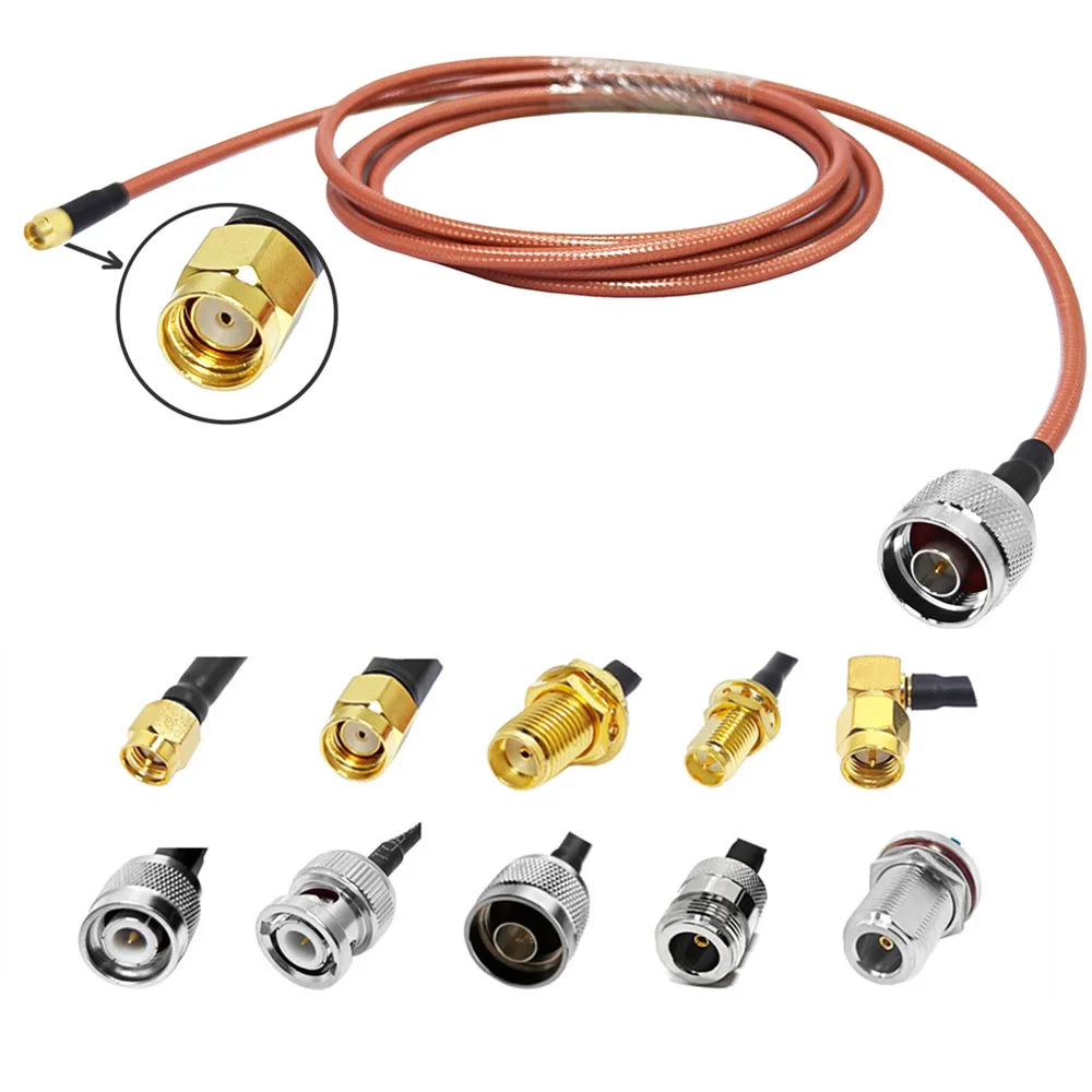 Custom Length Coaxial Cable Extension 2m SMA Male to N Male Plug RG400 RF Coaxial Cable Assembly