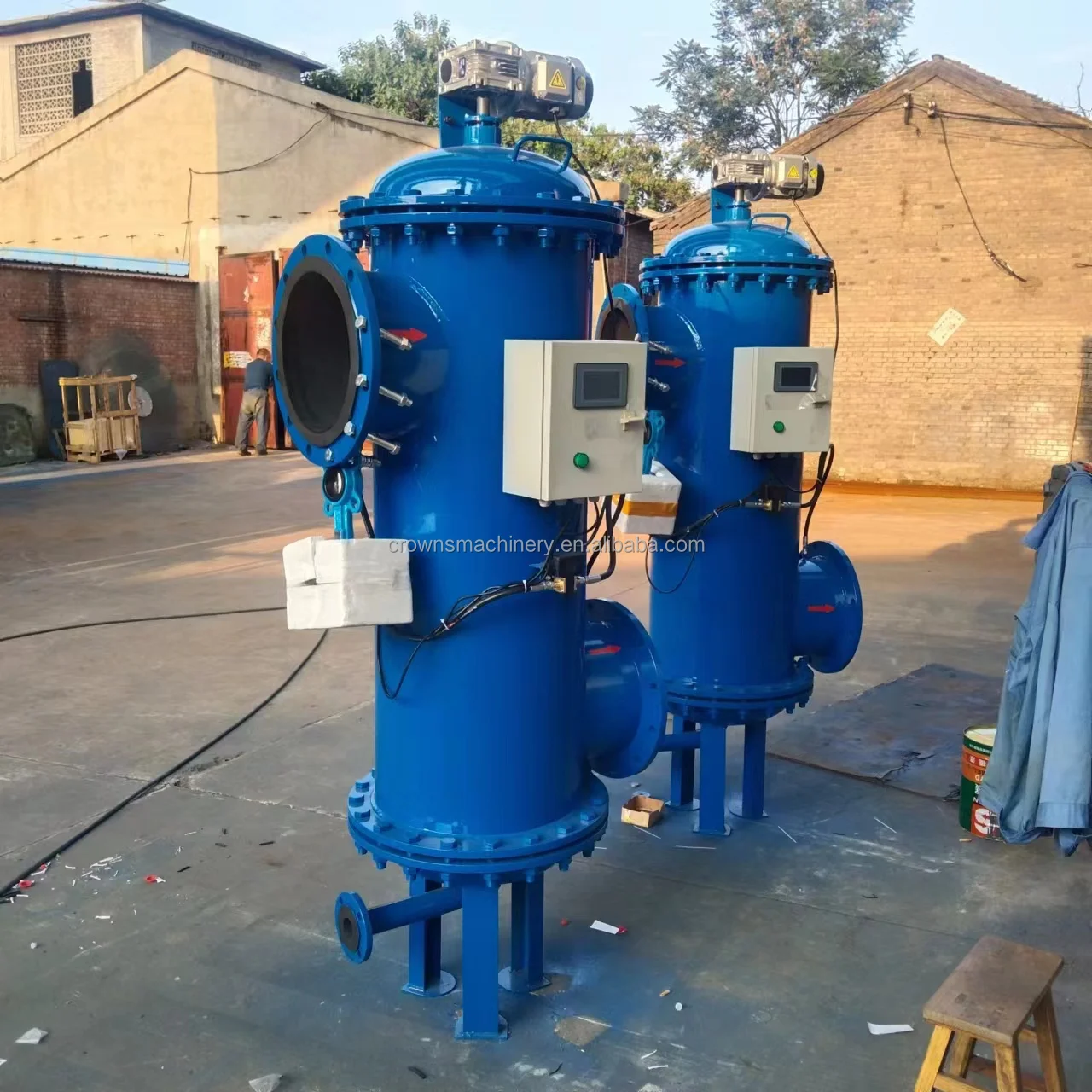 High Flow In-Line/On-Line Brush Cleaning Automatic Industrial Water Self Cleaning Filter For Waste Water Plant