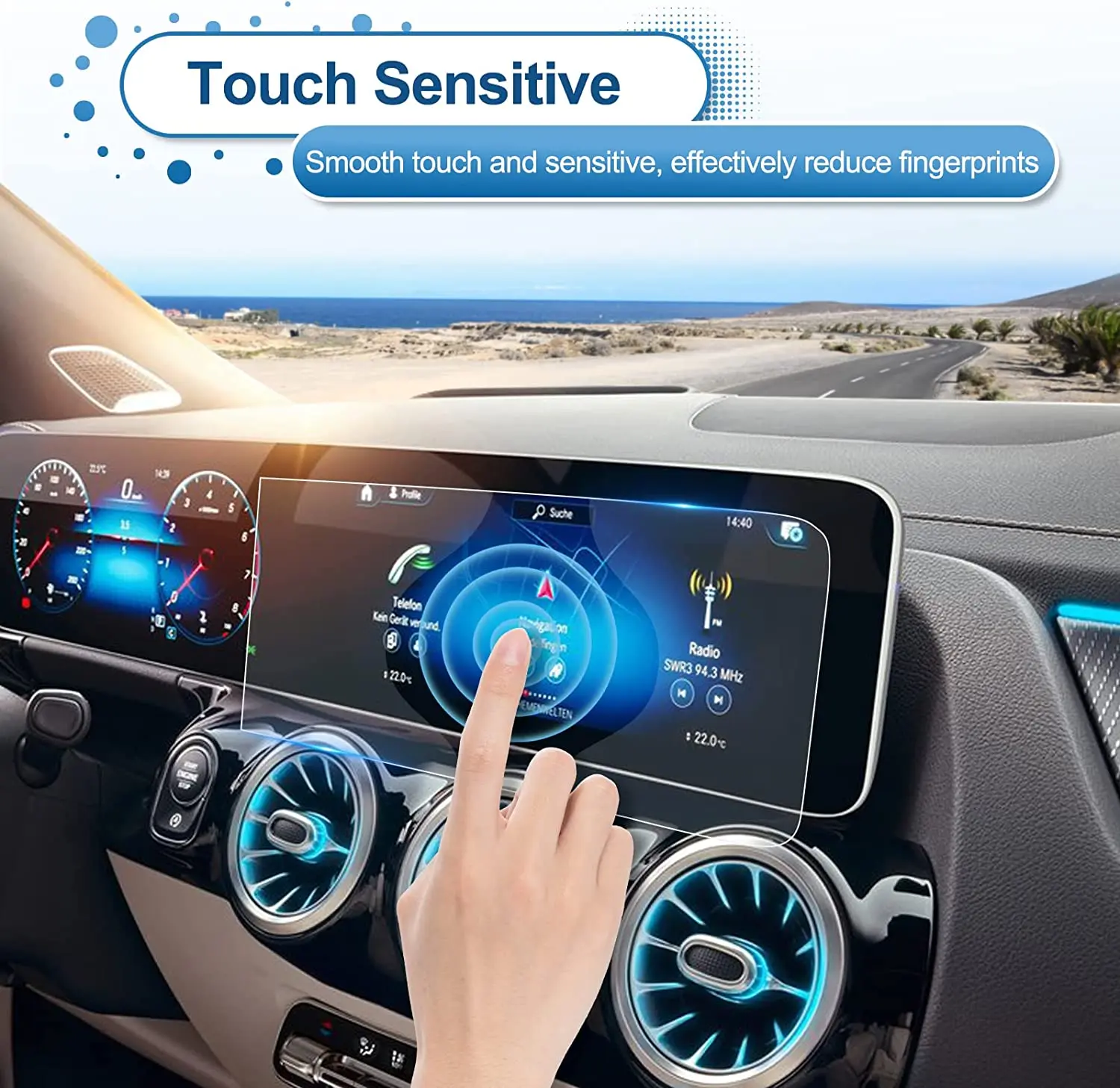 Custom 2022 Car Display Navigation Tempered Glass Screen Protector For