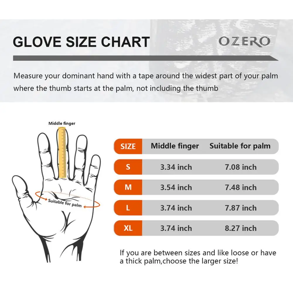
Ozero Cold Proof Thermal Touchscreen Winter Weather Working Driving Fishing Hunting Gloves . 