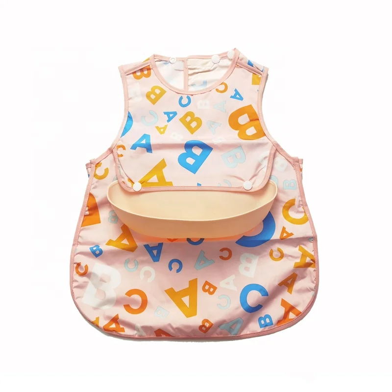 Detachable Baby Waterproof Feeding Bibs Washable Waistcoat Bib