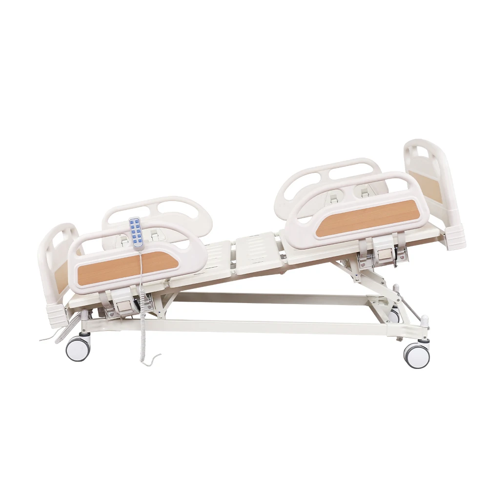 Central Control Metal ABS Guard Rail Electric Hospital Bed-Five Function Patient Care Unit with Infusion and Dual Brake System 5