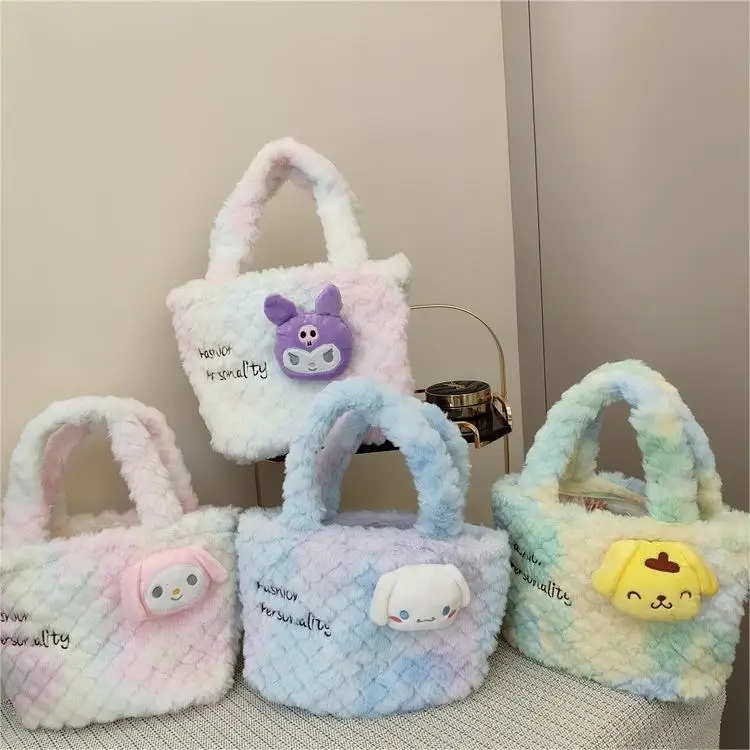 Melody Kuromi Cinnamoroll Stitch Laurel Pudding Plush Backpack Handbag ...