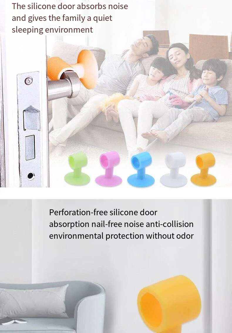 Door suction Punch free silicone door top anti-collision door stop window handle  cup anti-collision mat manufacture