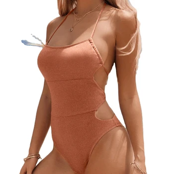 Whole sale Custom Made Cut out one piece swimsuit women fringe tassel swimwear girls swim suit