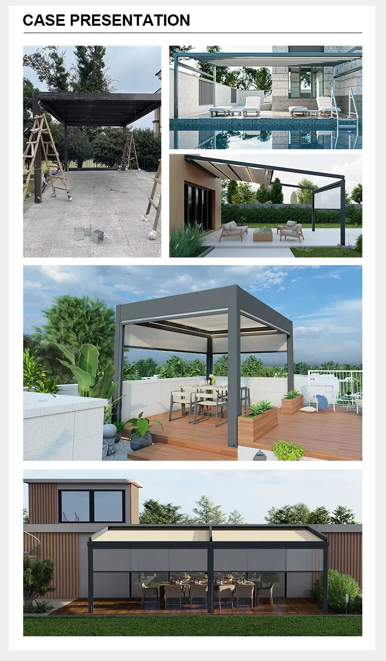 Hot Sale Decorative Outdoor Aluminum Pergola Systems Waterproof