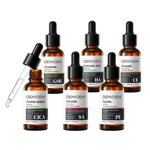 Wholesale 30ml Hydrating Moisture Face Serum Salicylic Acid Ceramide Peptides Centella Hyaluronic Acid Essential Oil Whitening