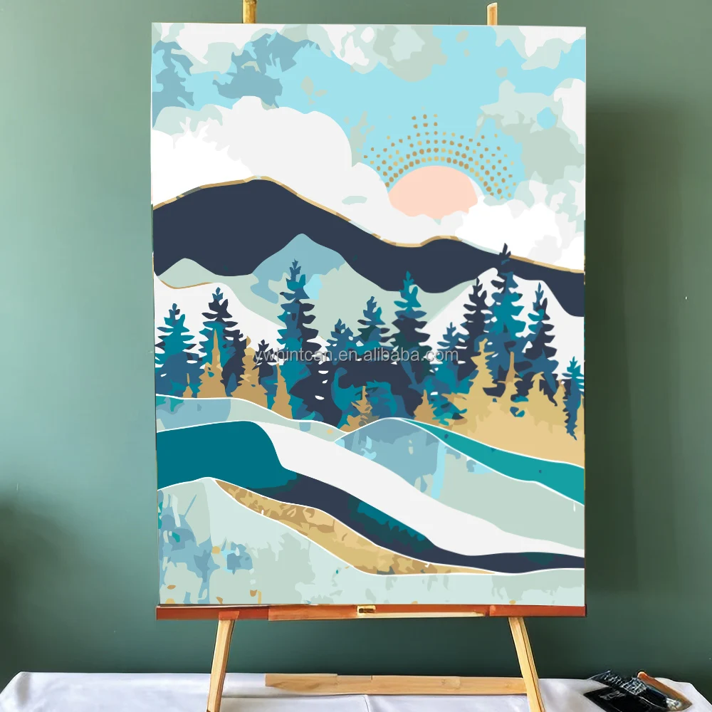 Custom Size And Pattern Diy Canvas Digital Oil Painting With Numbers