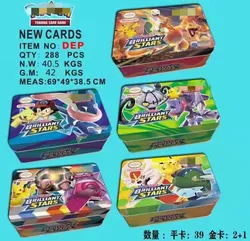 42 шт./компл. железный металлический ящик тыкать Мон Такара Томи боевые игрушки Пикачу игры аниме банковские карты Монс железная коробка для