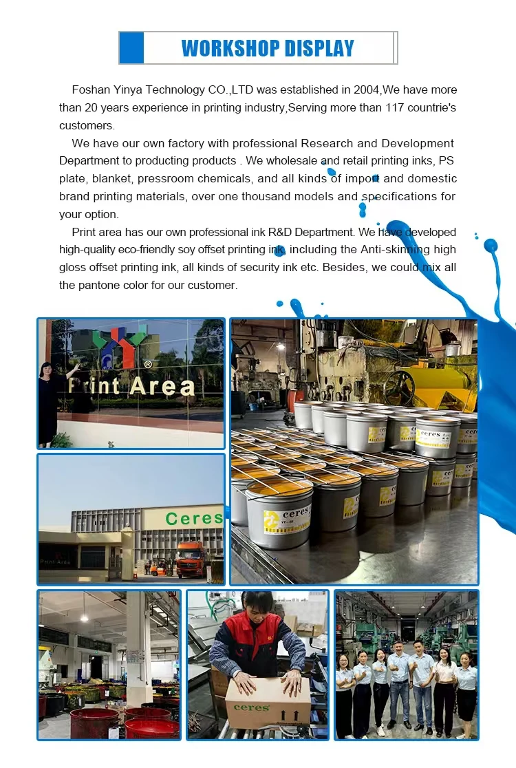 Ceres A-1 Non-toxic High Gloss 2 Year Shelf Life Soy Bean Offset Printing Ink for CMYK Color