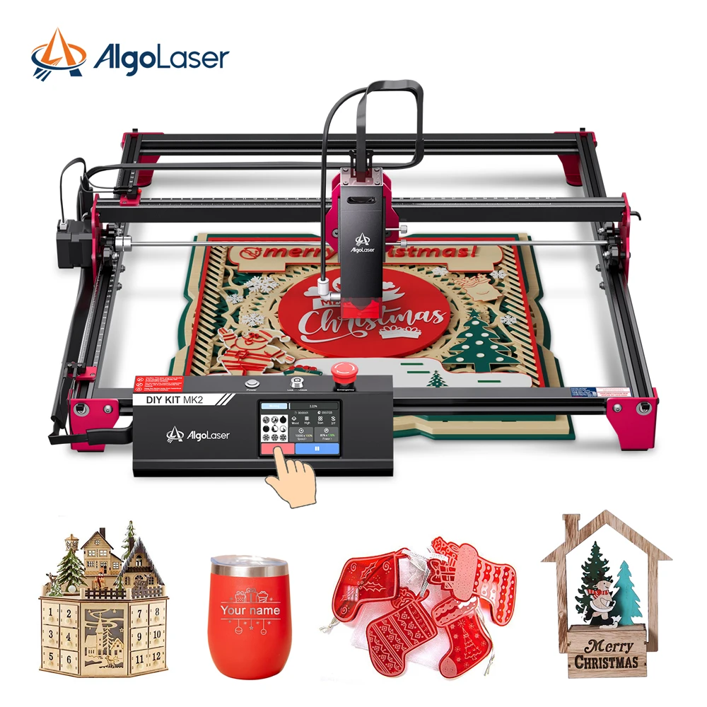 Algolaser DIY KIT MK2 High Precision Laser Cutter for Wood and Metal, Dark Acrylic, Glass, Leather