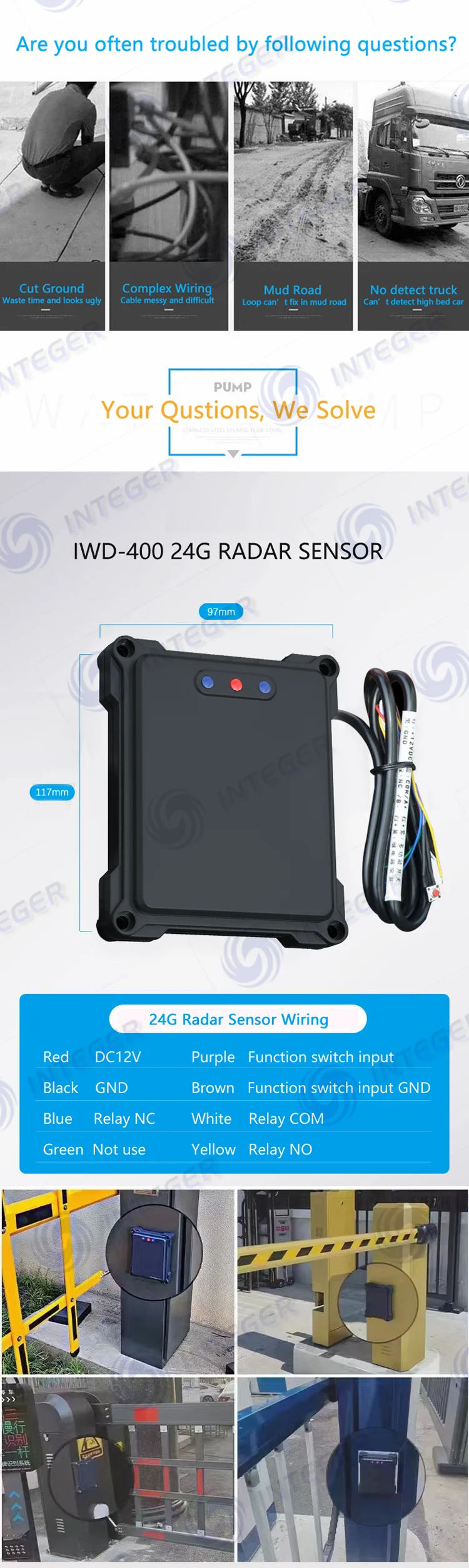 Wave Vehicle Detector Gate Sensor