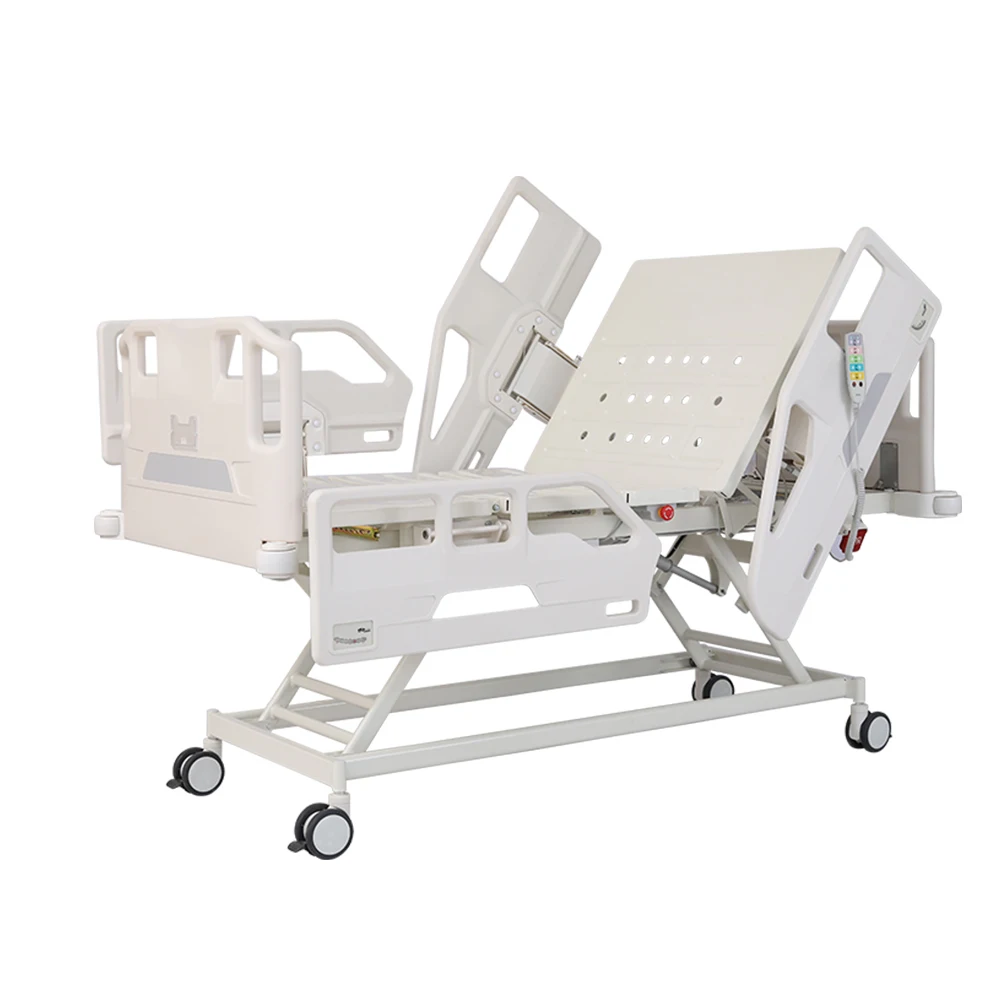 Heavy Duty Stainless Steel Rail Electric Modern Hospital Rehabilitation Bed-Five Function Motorized Nursing Unit Infusion 4