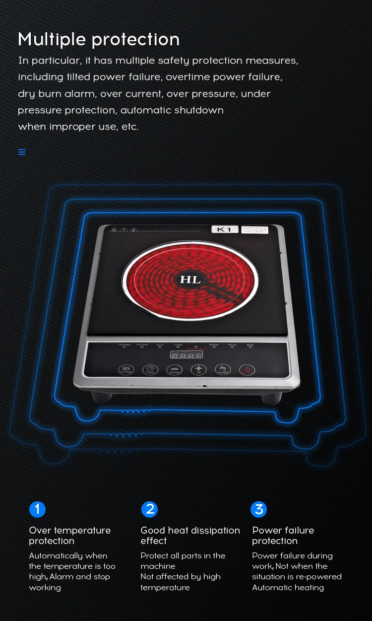 High Demand Products Button Control Plate Plastic Body Infrared Induction Cooker