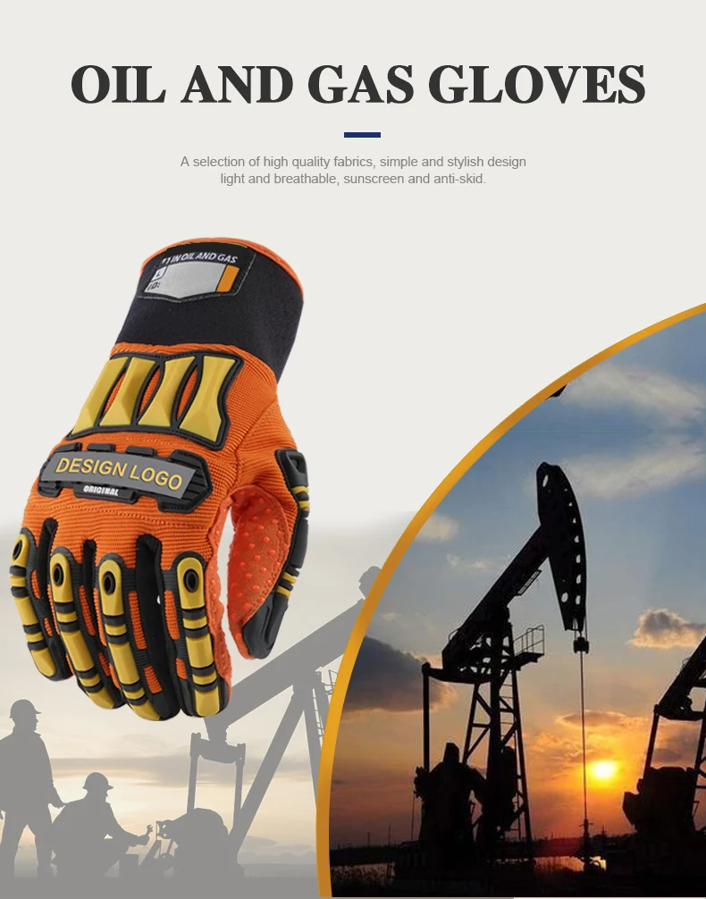 Vibrationresistant Impact Gloves Oilfield Safety Hand Grip Oil And Gas