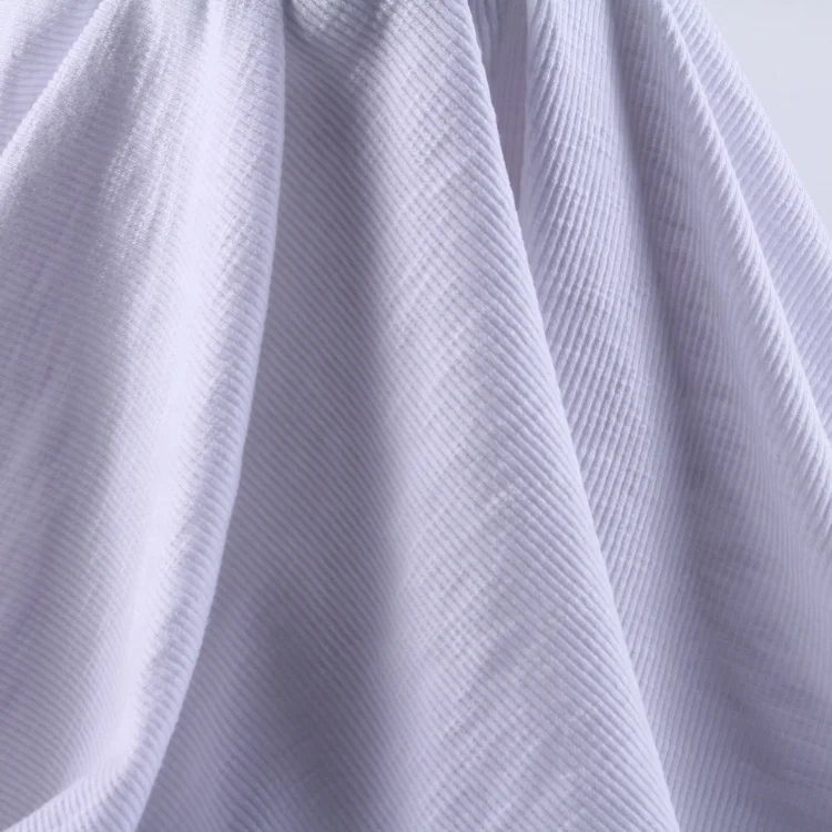 Китай, Новая Модная белая ребристая трикотажная тянущаяся ткань из японского полиэстера для платья