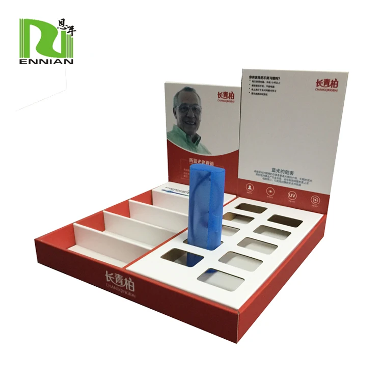 Custom Logo Retail Cardboard Reading PDQ Retail Glasses Display Counter Display Box for Reading Glasses