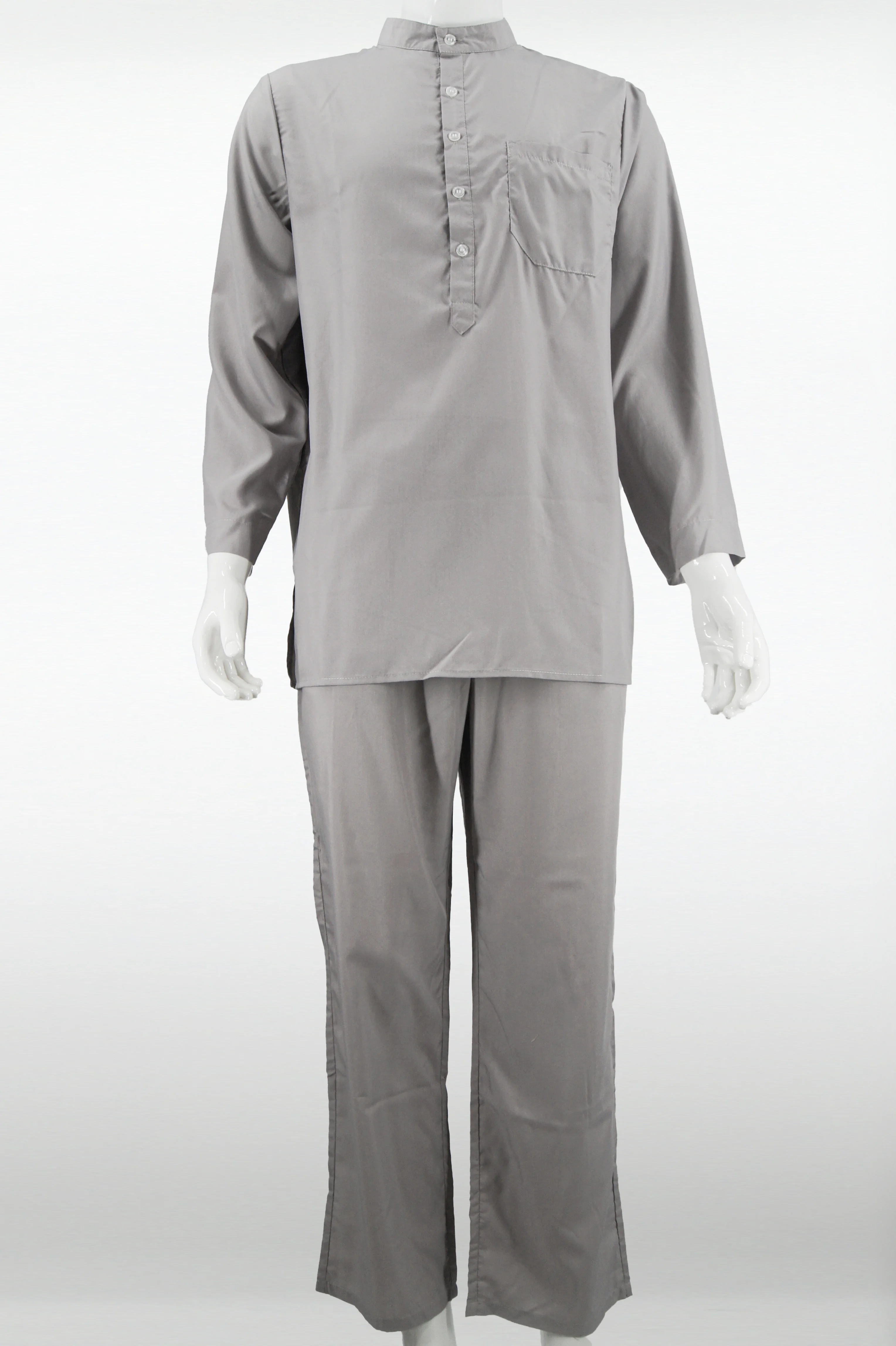 Ready to Ship Arab Thobe Set for Men Middle East Turkish Islamic Clothing Button Down Round Neck Hot Item