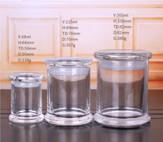Wholesale Heat Resistant Clear Colored Libbey StatusStorage Canister  Glass Jars Candle Glass Jar Empty for Candle Making
