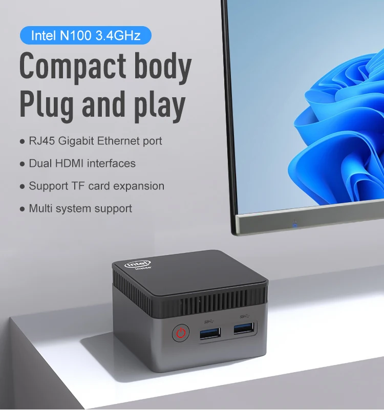 Small Portable N100 Mini Pc - 12gb Ram, Ssd, Win11, Smallest