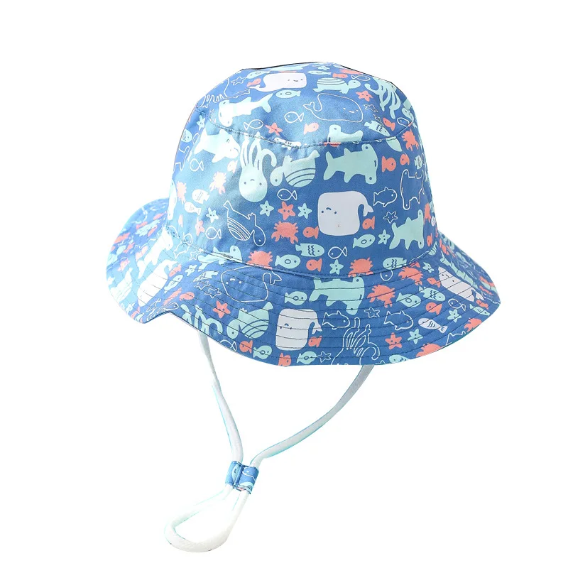 2022 New Summer Baby Sun Hat Children Outdoor Neck Ear Cover Anti UV Protection Beach Caps Boy Girl Swimming Hats for 0-8 Years