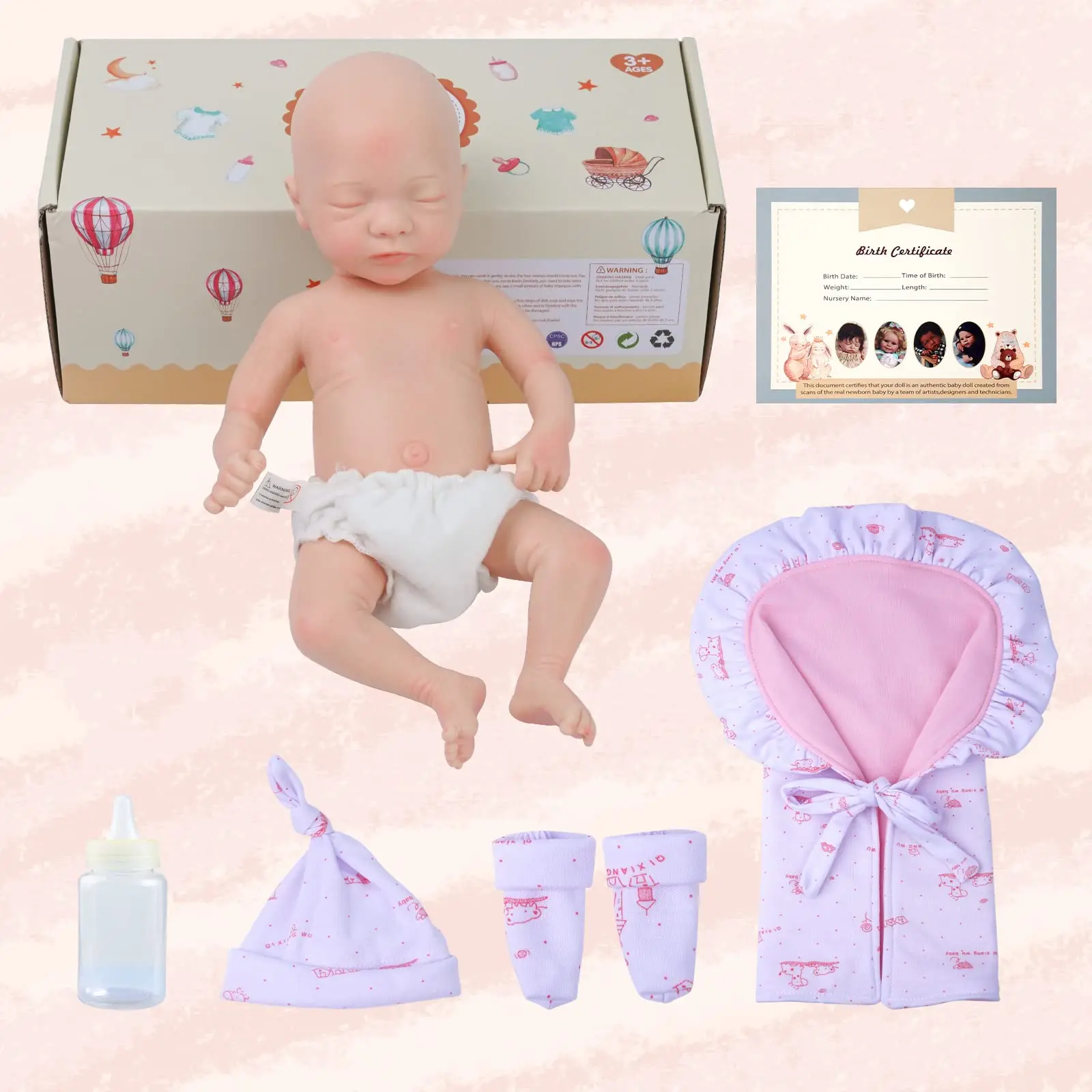 Babeside Lifelike Full Silicone Reborn Baby Dolls Newborn Toddler