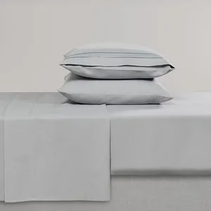 Embroidery King Size 100% Polyester Bedsheets Microfiber Double Solid Grey Bedsheets Plain Bedsheet Luxury Bed Linen