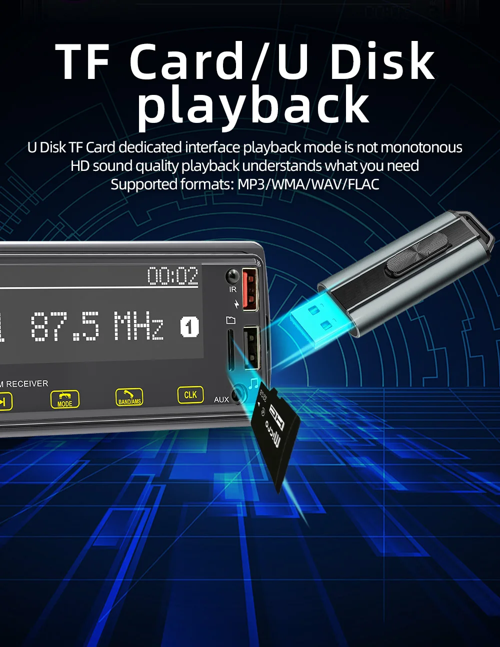 Purevox Wholesaler 2.5d Touch Screen Multifunctional Car Audio Car Mp3