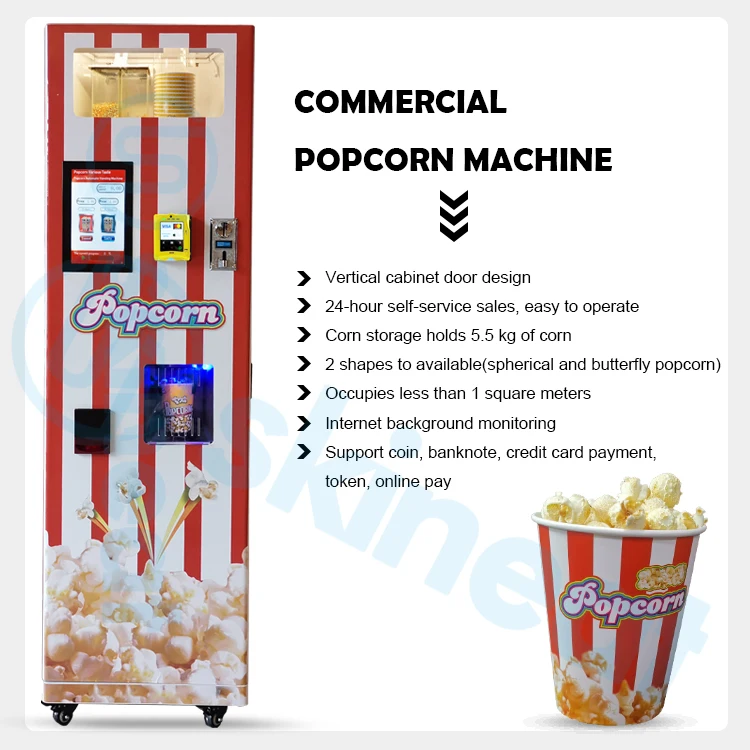 Automatic Popcorn Machine With Stickers in Two Flavors Salty and Sweet