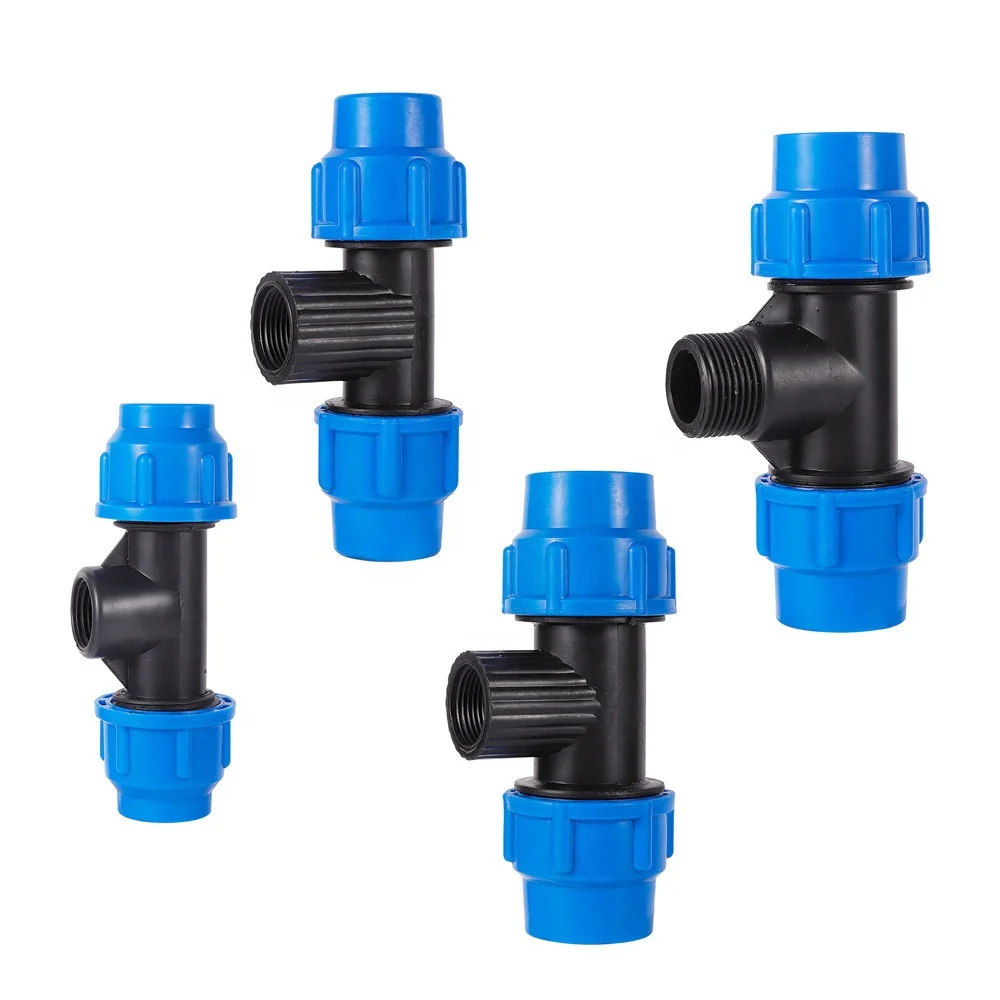 MDPE COMPRESSION TEE WITH VALVE FOR WATER PIPE 20MM 25MM 32MM 40MM 50MM 