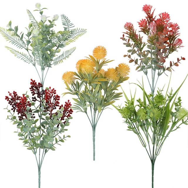 Decorative Flowers Wreaths and Plants Artificial Grass  Plastic Plants Decorative Flowers  Eucalyptus Leaves Flower Arrangements
