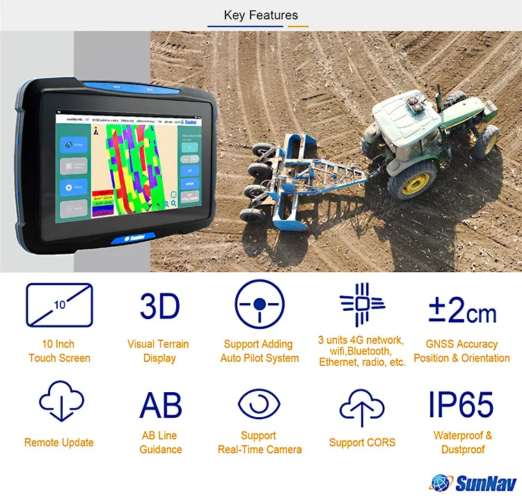 GPS Land Leveling System AG2000 with 10 Inches Large Touch Screen Android System for Agriculture Machinery