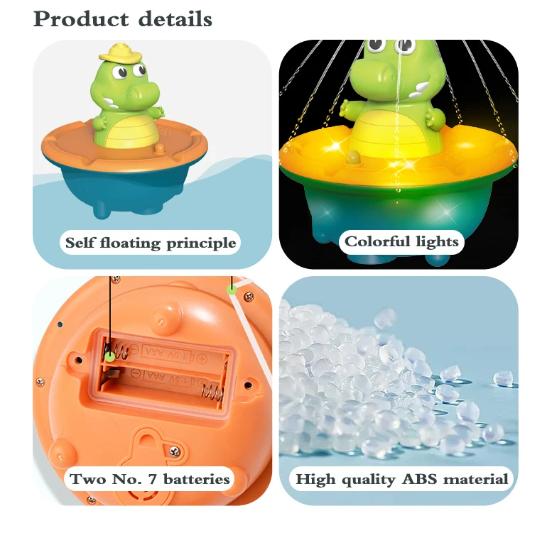 Baby Bathtub crocodile Spray Water Floating Ball Bath Water Spray Toy Shower Baby Bath Sprinkler Toy for Baby