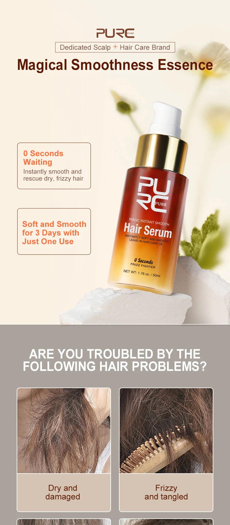 Organic Super Silky Smooth Hair Serum Instant Smooth Hair Oil